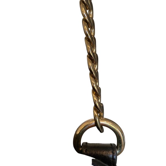 JUICY COUTURE Black Leather Hand Bag XL shopper - Chain Link Strap - Excellent! - Picture 11 of 11